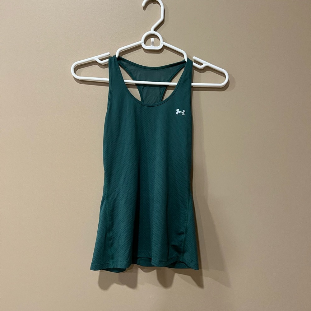 Under Armour Army Green Workout Tank Top Loose Breathable Mesh